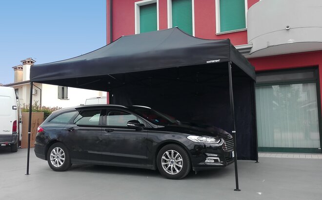 Namiot garażowy Mastertent 4,5x3 m czarny z jedną ścianą boczną