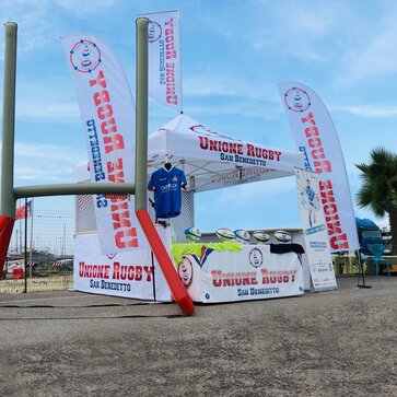 Printed promotion tent for the Unione Rugby San Benedetto.