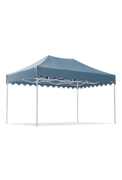 Gazebo 4,5x3 m with blue roof and scalloped valance from MASTERTENT 